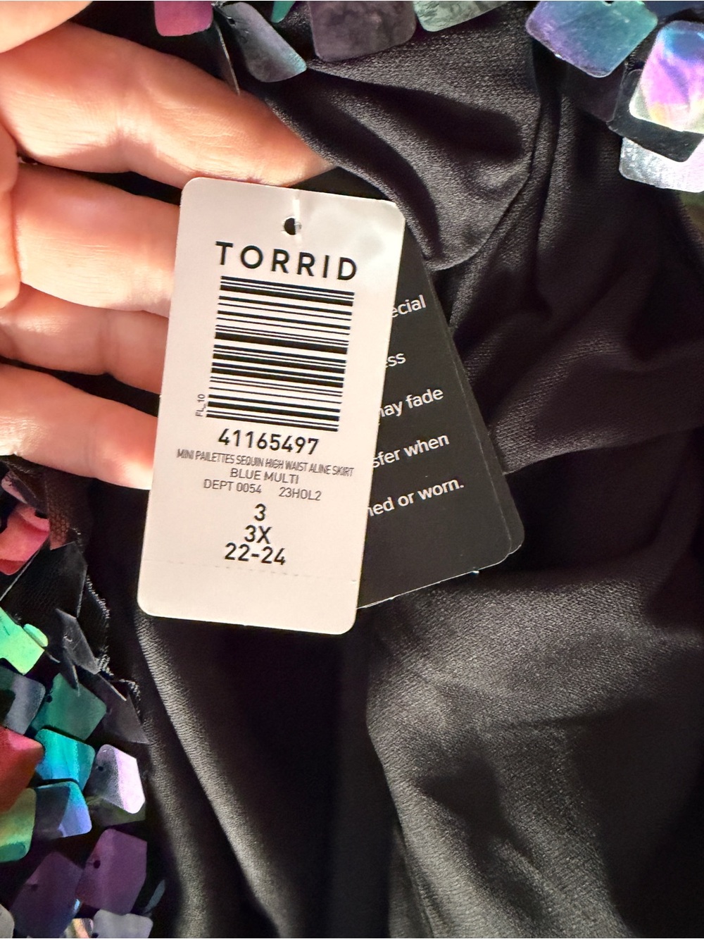 Torrid Oil Slick Sequin A-Line Mini Skirt Sz 3 NWT - Picture 6 of 6